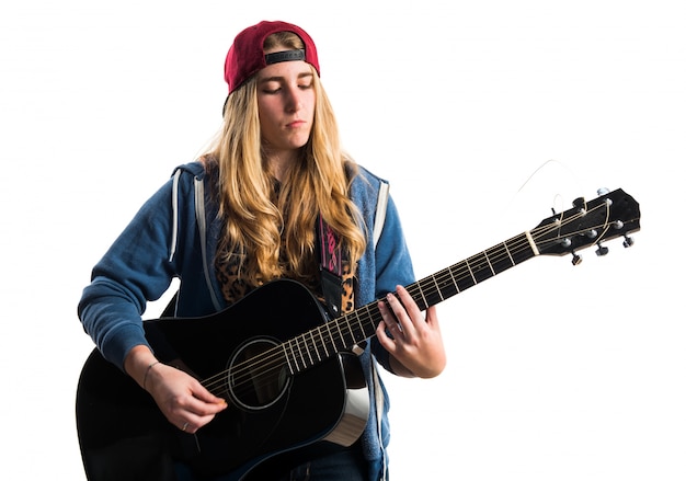 Girl playing guitar