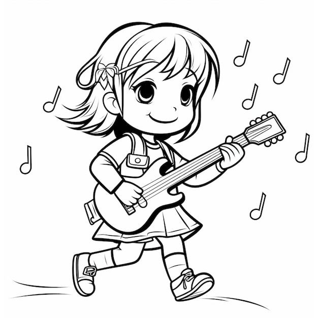 Girl playing guitar