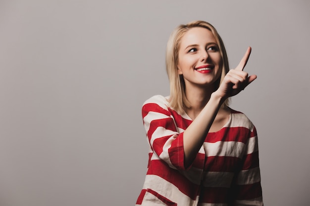 Girl pointing on something