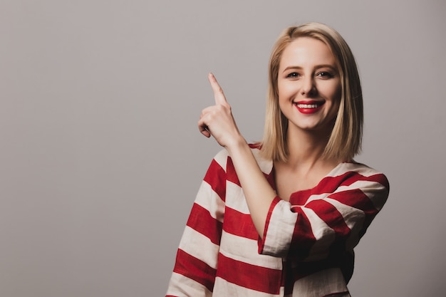 Girl pointing on something