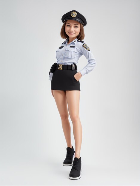 警察の制服を着た女の子