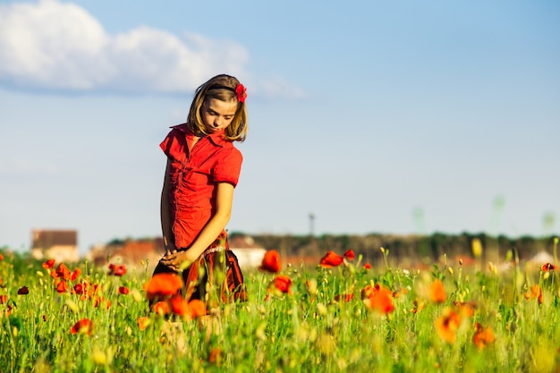 Girl in poppies