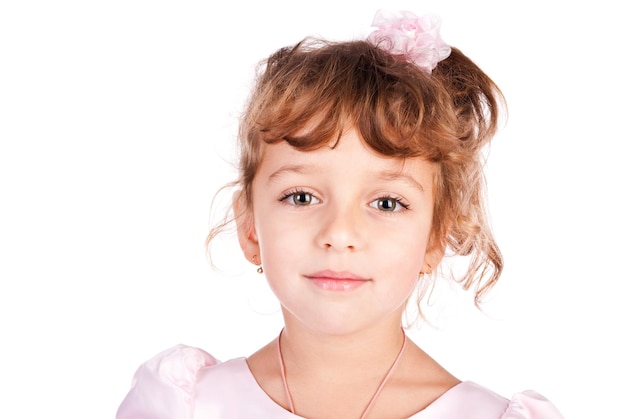 Girl portrait isolated on a white background