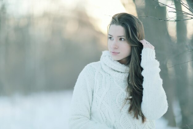 girl portrait snow