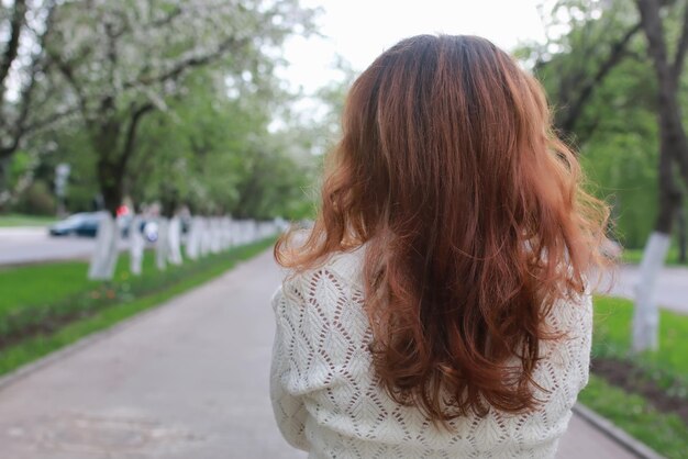 Girl portrait spring tree