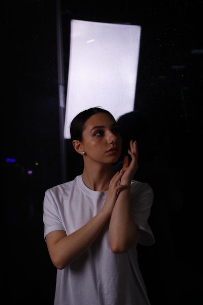 girl posing for a photo of a business lady