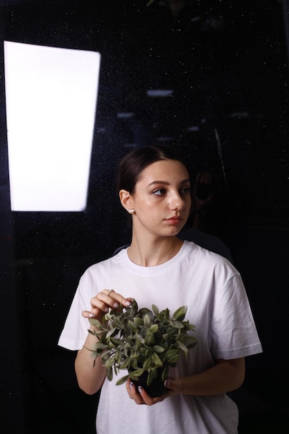 girl posing for a photo of a business lady