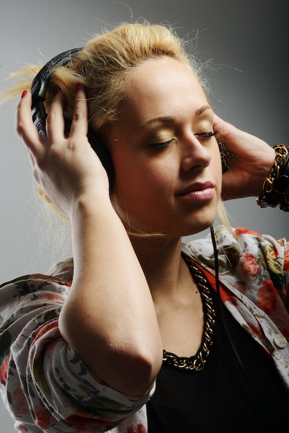 Girl posing for portraits in studio