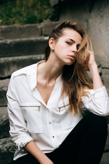 Girl posing on the street