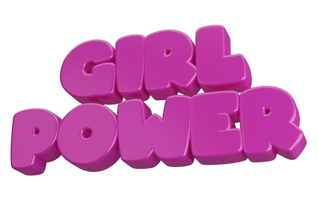 Photo girl power 3d word text