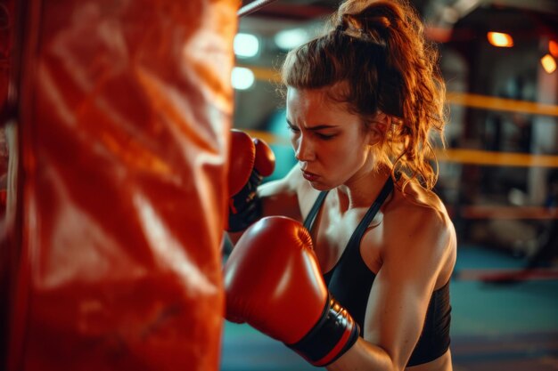 Foto il potere delle ragazze nel ring di boxe