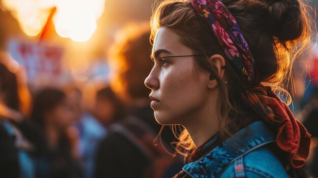 Girl at rally for womens rights