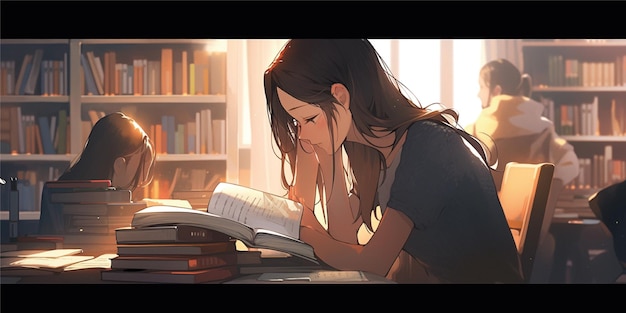 girl reading a book