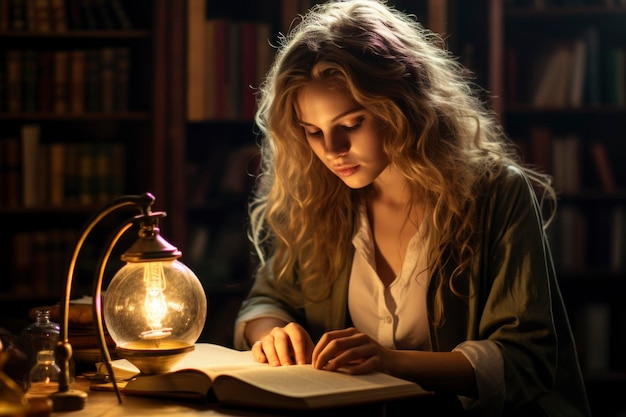 Girl reading a book