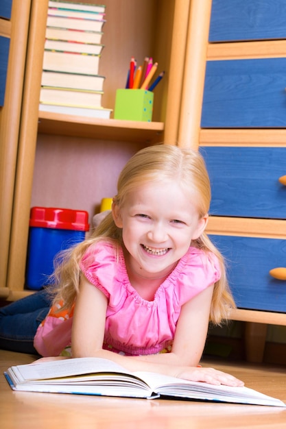 Girl reads book in your room