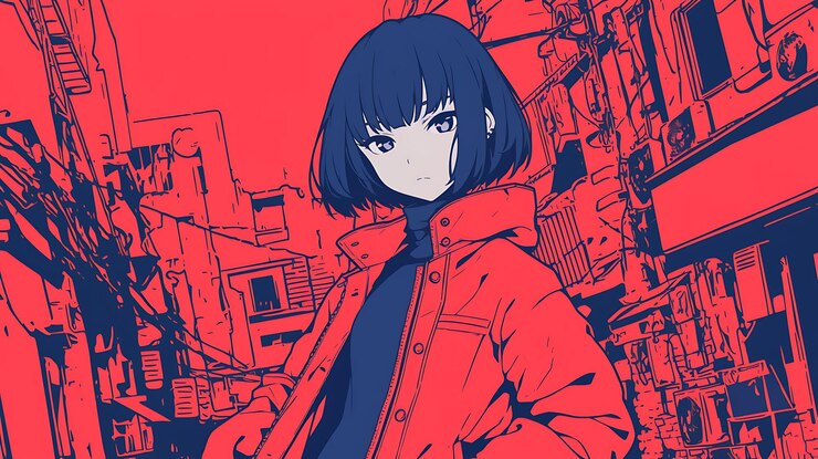 Photo the girl in the red coat