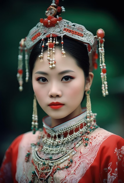 A girl in a red dress with the word love on it