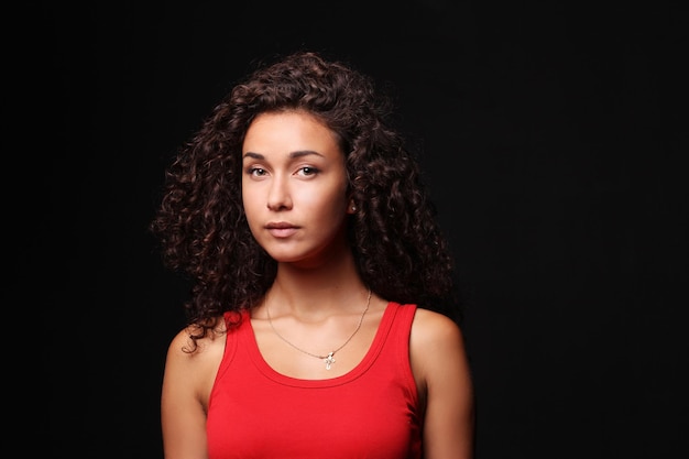 Girl in a red dress