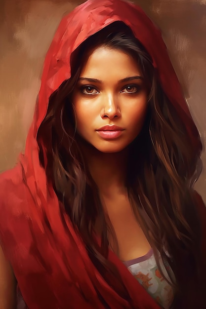 A girl in a red hood