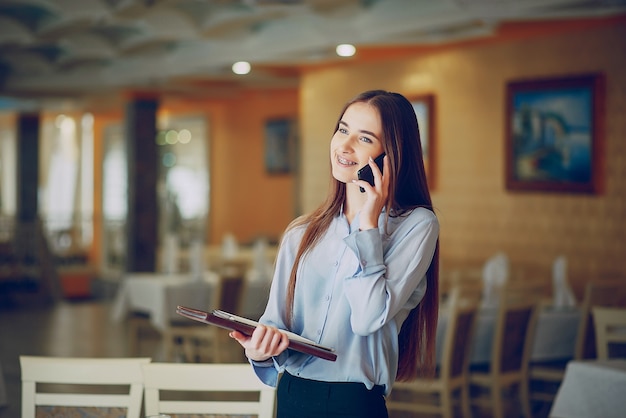 Girl in a restaurant