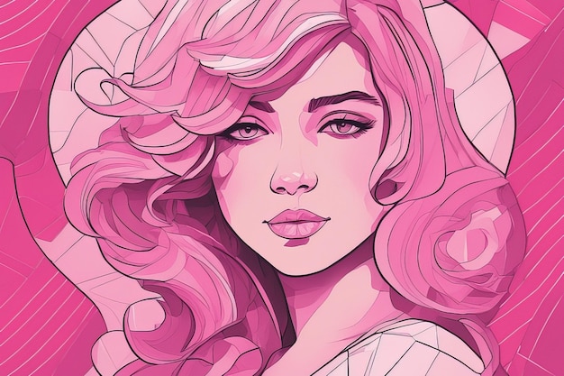 Девушка в ретро стиле девушка в рэтро стиле красивая девушка с длинными волосами и розовой помадой на розовой спине