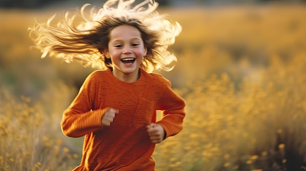 girl running happillly