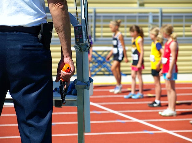 Girl running track and field