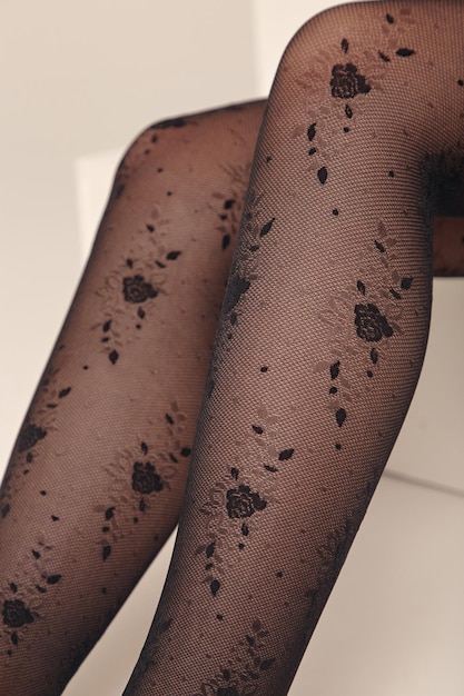 Girl's Legs and Feet Posing and Black Tights