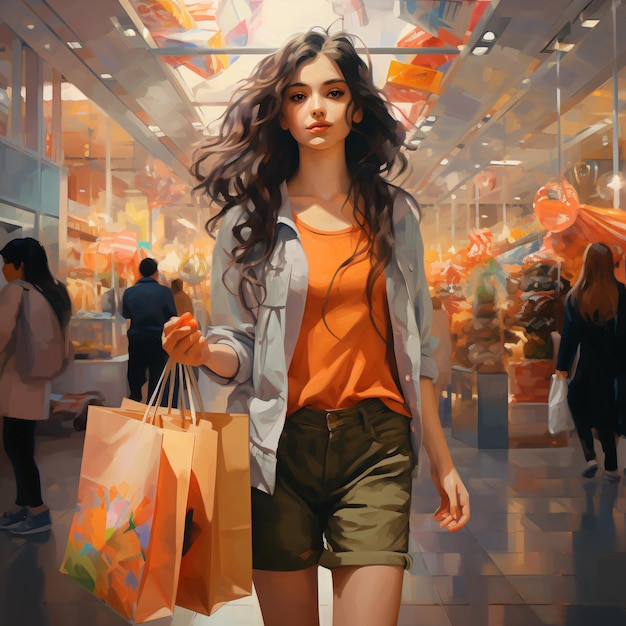 Girl at shopping