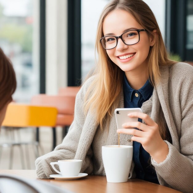 Girl sitting in cafe