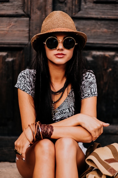 girl sitting on steps