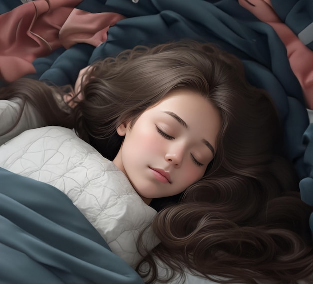 girl sleeping in bed