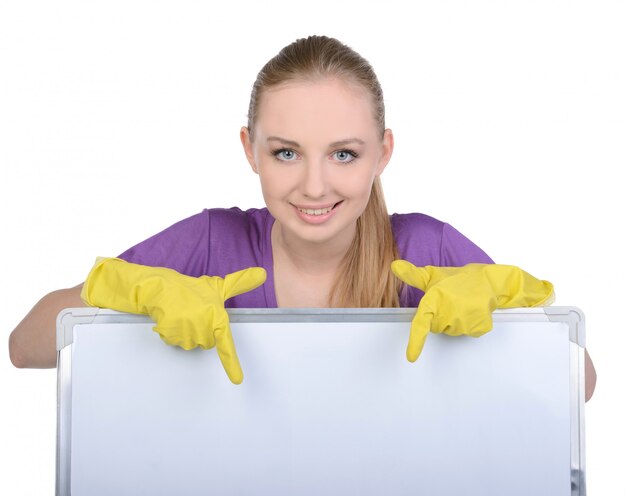 Girl smiling and showing thumbs down.