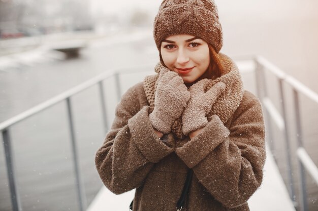 Girl and snow