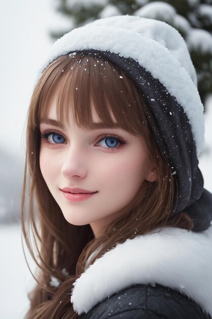 雪の中の女の子