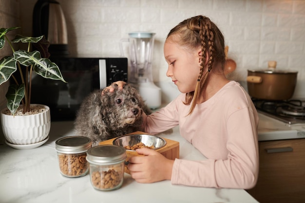 Girl Spending Time with Her dog