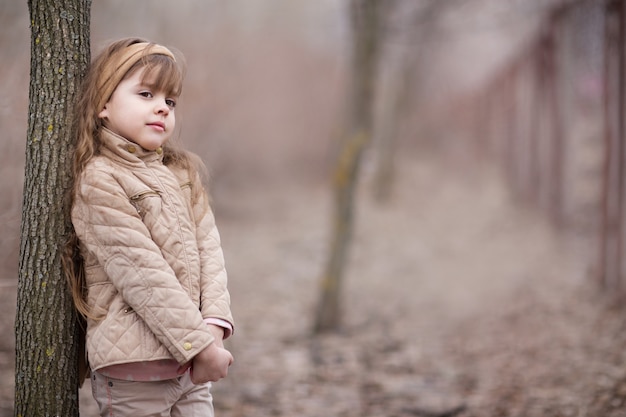 a girl in a spring park