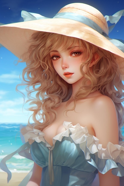 girl in straw hat