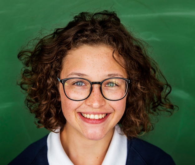 A Girl Student with Blackboard