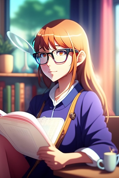 Photo a girl studying in the classroom ai generated