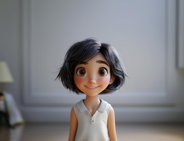 Foto una ragazza in stile cartone animato 3d disney pixar