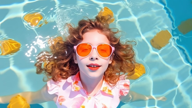 Girl in swimming pool