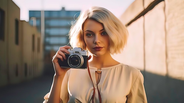 Girl taking a photo