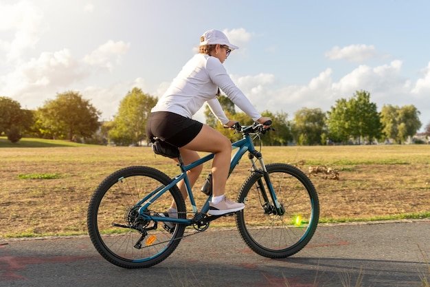 Girl taking a ride on her bike on a sunny day