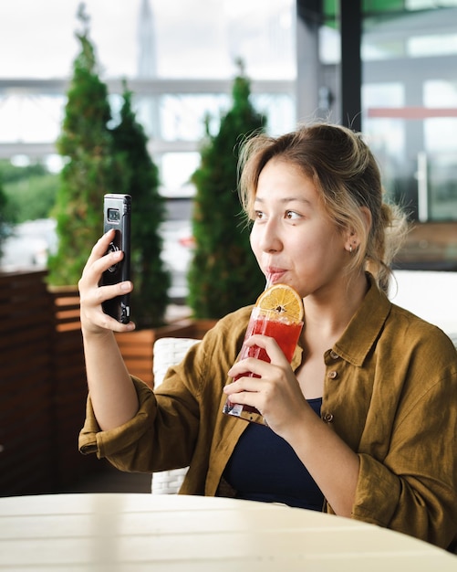 Girl talking on video call