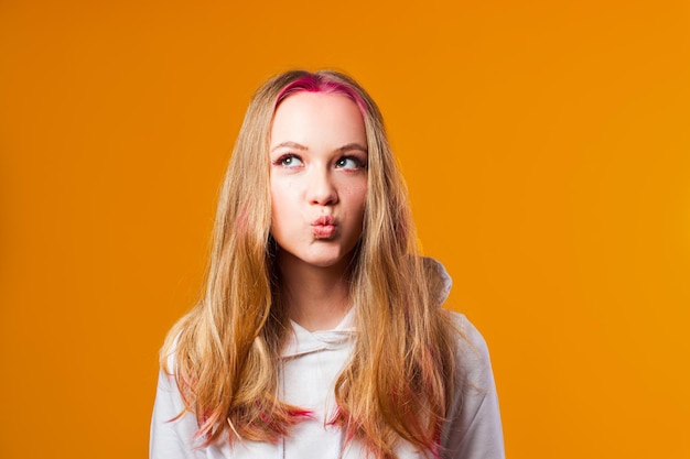 Girl thinking about what to buy for present