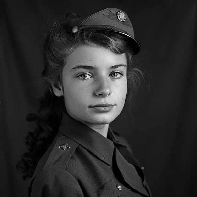 Photo a girl in a uniform with the word  police  on it