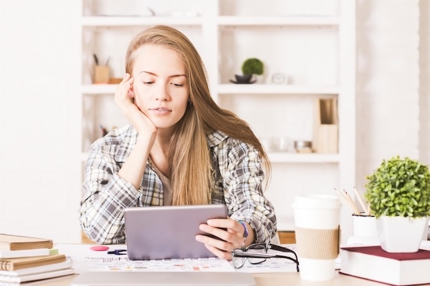 Girl using tablet