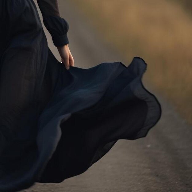 girl walks along the roadconfident gait