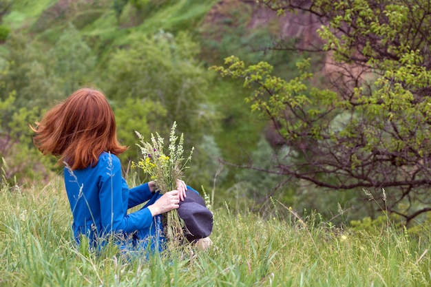 Girl walks outdoor